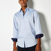 Tailored Fit Long Sleeve Premium Contrast Oxford Button Down Collar Shirt